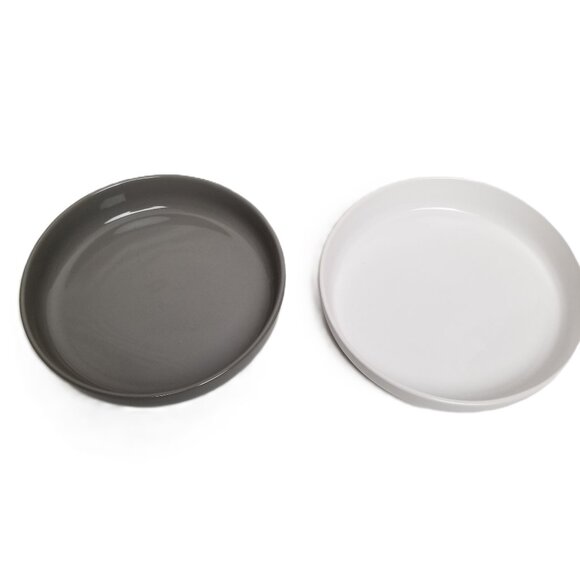 Project 62 Stoneware Dinner Bowls Set of 2 Gray White Food Photography Modern - Picture 1 of 7